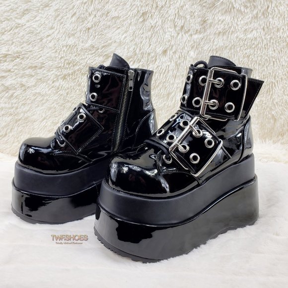 Bear 104 Platform Ankle Boots Goth Punk Rave - Picture 7 of 16
